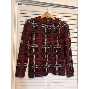 RALPH LAUREN CHAPS Women's Size Medium M Sweater‎ Shirt Top Long Sleeve Plaid